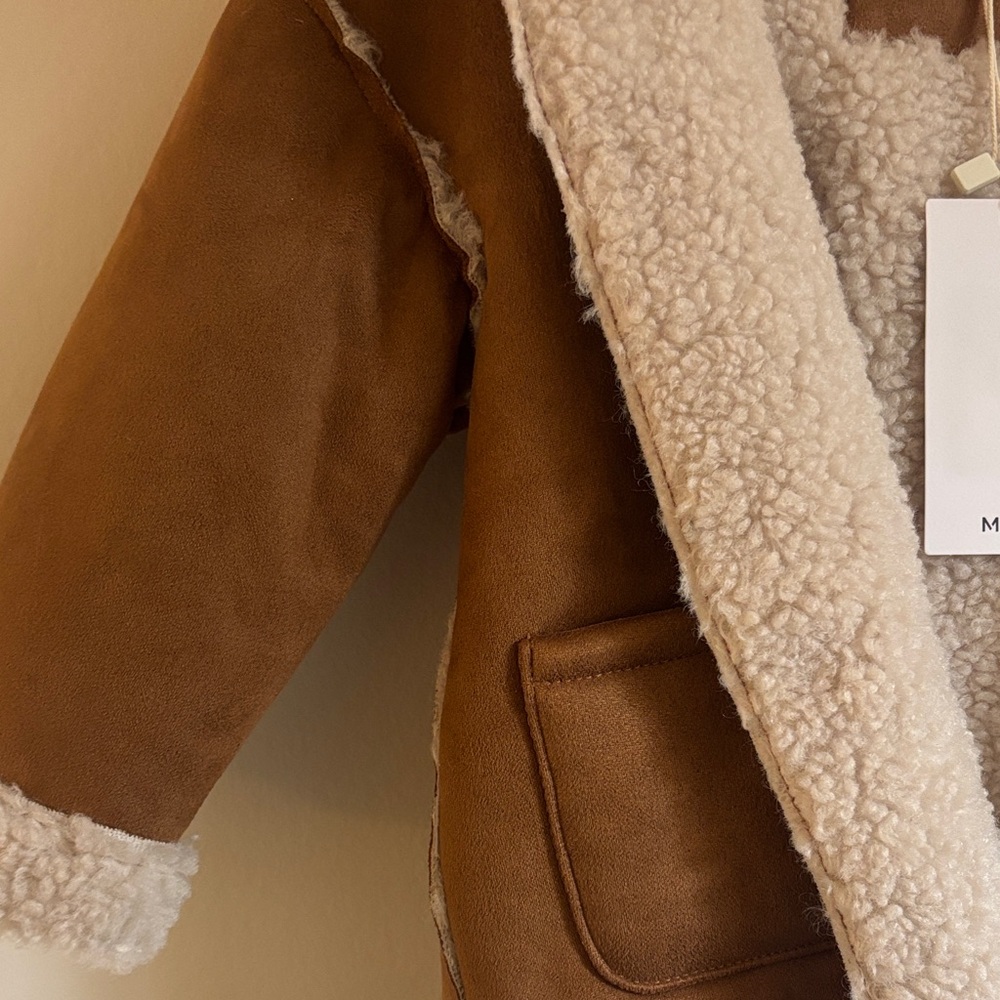 2T Mango faux shearling and suedette coat - Picture 7 of 8